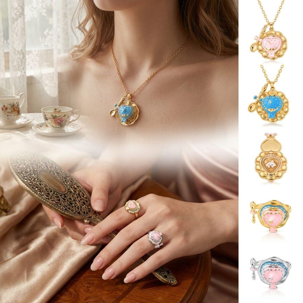 Openable Pendant Necklace Fine Zinc Zinc Alloy Ring Thoughtful Gift Necklace Ring Casual Wear