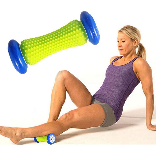 Foot Massage Roller Ball for Plantar Fasciitis - 1 Feet Roller and 2 Spiky Massage Balls Set ; Foot Arch Pain Relief; Deep Trigger Point Therapy;