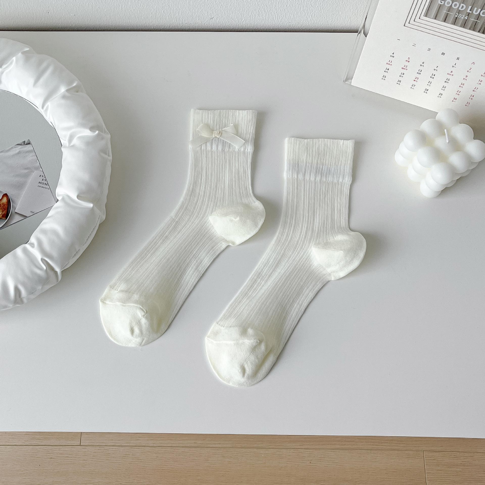 

Носки Kawaii женские ажурные сетчатые дышащие летние ультратонкие нейлоновые длинные носки JK Lolita Sweet Girls милые короткие носки с бантом