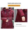 Hooded Floral Cotton Jacket for Middle-Aged Women - Plus Size Winter Fashion