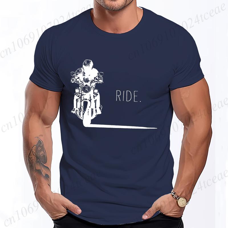 Men's Casual Motorcycle Graphic T-Shirts Man Street Summer Harajuku Tshirt Motorbike Racer Vintage Retro Bike T-Shirts Top Gift