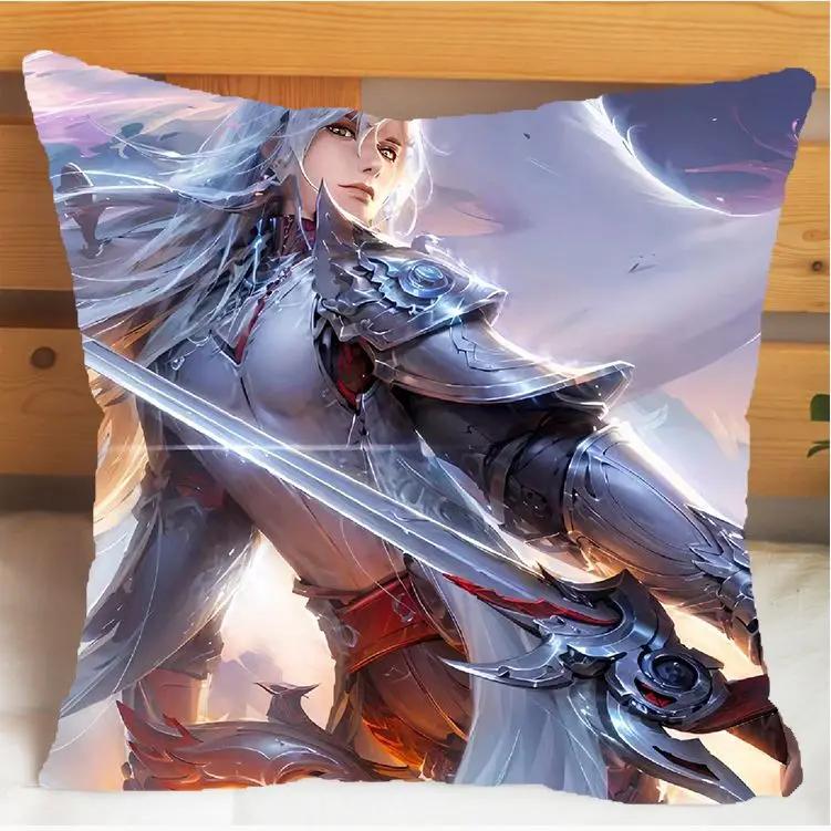 Arena of Valor Honor of Kings Ли Бай Подушка и Наволочка Чехол для Подушки Двусторонняя Печать Плюшевые Декоративные Подушки 40х40см 30x30cm бежевый