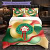 Ensemble de literie 3 pièces motif football Maroc Housse de couette douce en microfibre avec taies d'oreiller pour chambre à coucher