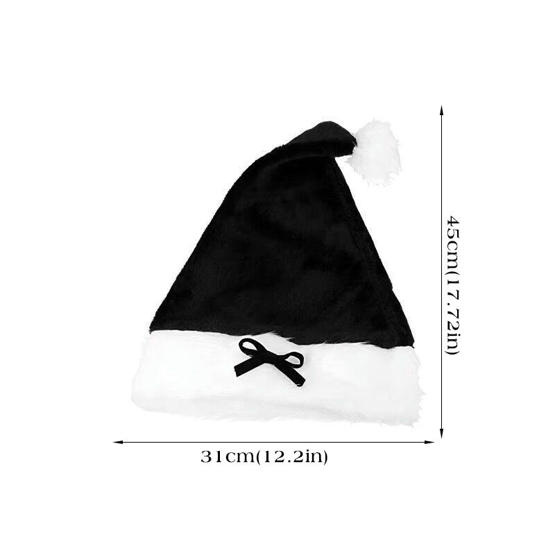 Girl Christmas Hat Decoration Bow Xmas Cap Women New Year Gift Winter Warm Plush Pullover Caps Christmas Decor