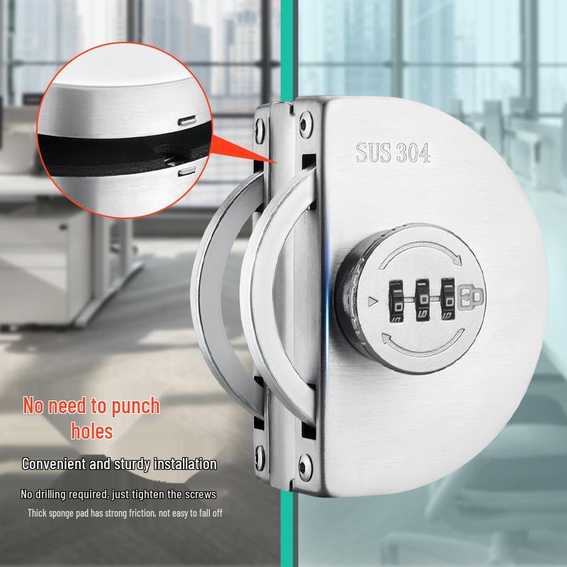 Password Lock for Frameless Glass Doors – Easy Install, No Holes Required