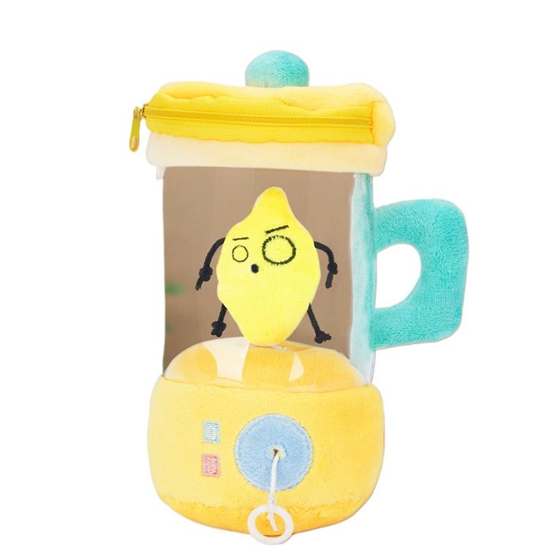 Fun Drawstring Rotating Plush Toys Fruit Juicer Watermelon Banana Orange Play House Interactive Toy for Kids Baby Birthday Gifts