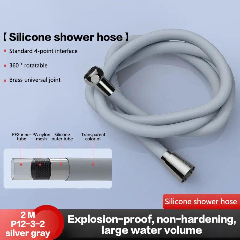 

Душевой шланг из нержавеющей стали, силиконовый душевой шланг, аксессуары для водонагревателя для ванной комнаты, удлиненная универсальная душевая лейка