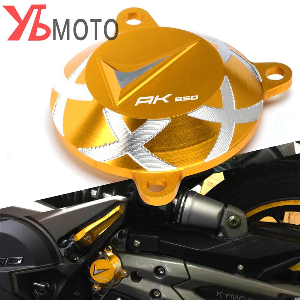 Mit LOGO AK550 Motorrad CNC Vordere Rahmenlochabdeckung Seite Motorschutz Antriebswellenkappe Für KYMCO AK 550 2017- 2022