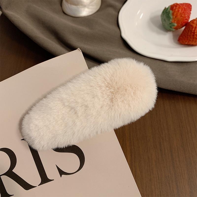 10cm Multicolor Plush Hair Clip - Soft, Versatile & Gentle on Hair for Women's Bangs (Mori Style)