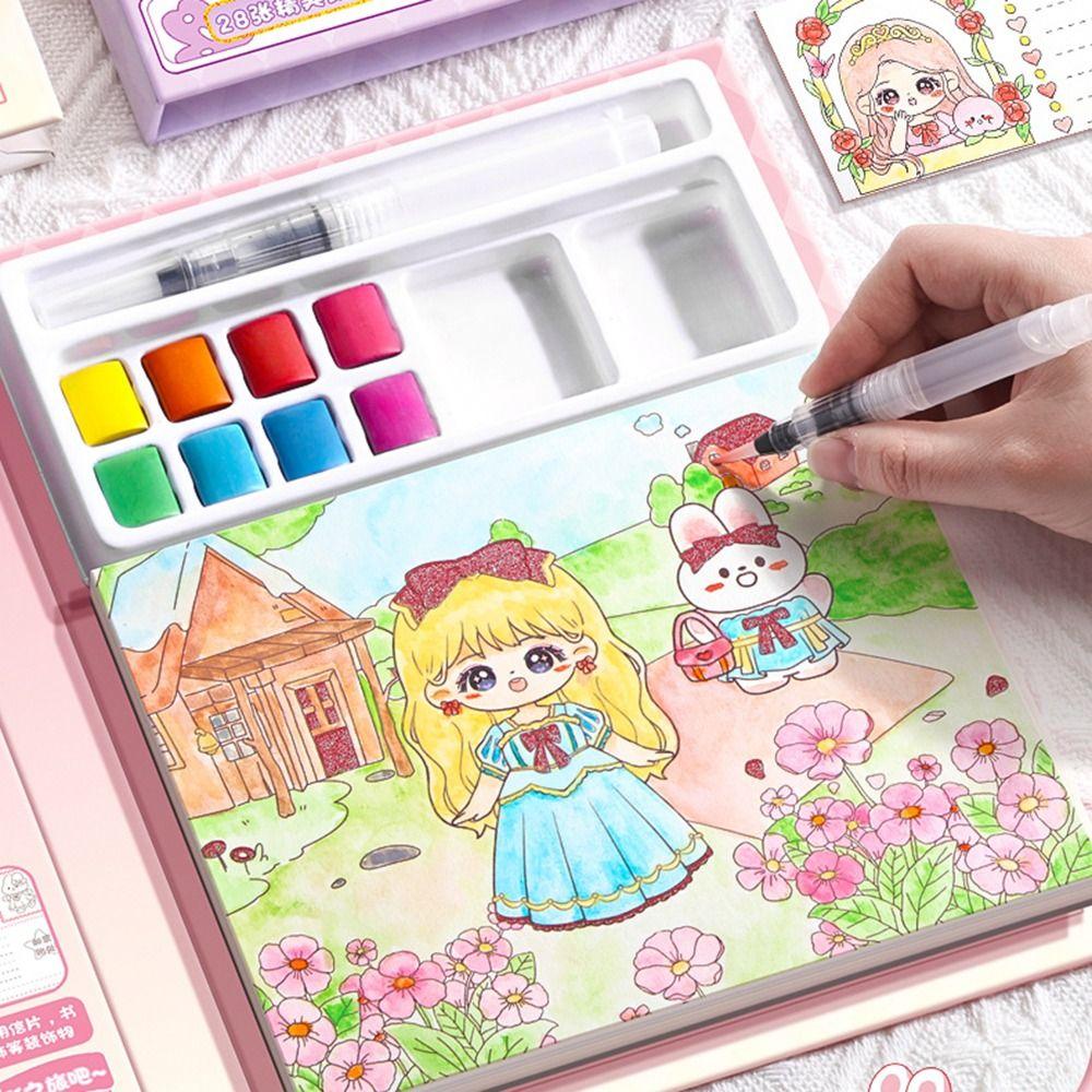 Cute Water Drawing Book Paper Watercolor Painting Book Children Drawing Toy