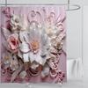 3D Flower Shower Curtain Set Colorful Printing Design Fabric Bathroom Decoration Waterproof Washable Shower Curtain With Hooks