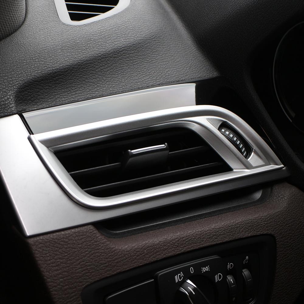 2pcs ABS Chrome Car Air Conditioning AC Vent Cover Frame Trim for BMW X1 F48 2016 - 2020 Air Outlet Cover Sticker Accessories