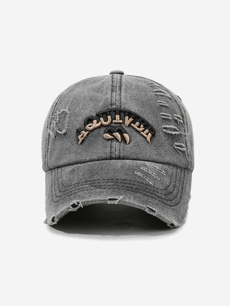Single Pack Minimalist Casual Versatile Washed Baseball Cap with Fashion Embroidered Letters for Sun Protection