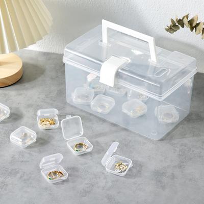 Scatola portaoggetti in plastica trasparente antiossidante in PVC Scatola antipolvere portatile di grande capacità Finitura per collane orecchini Portagioie