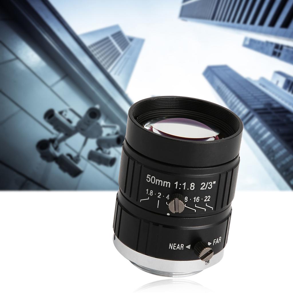5MP HD Camera Lens 50mm Focal Length Manual Aperture C Mount CCTV Surveillance