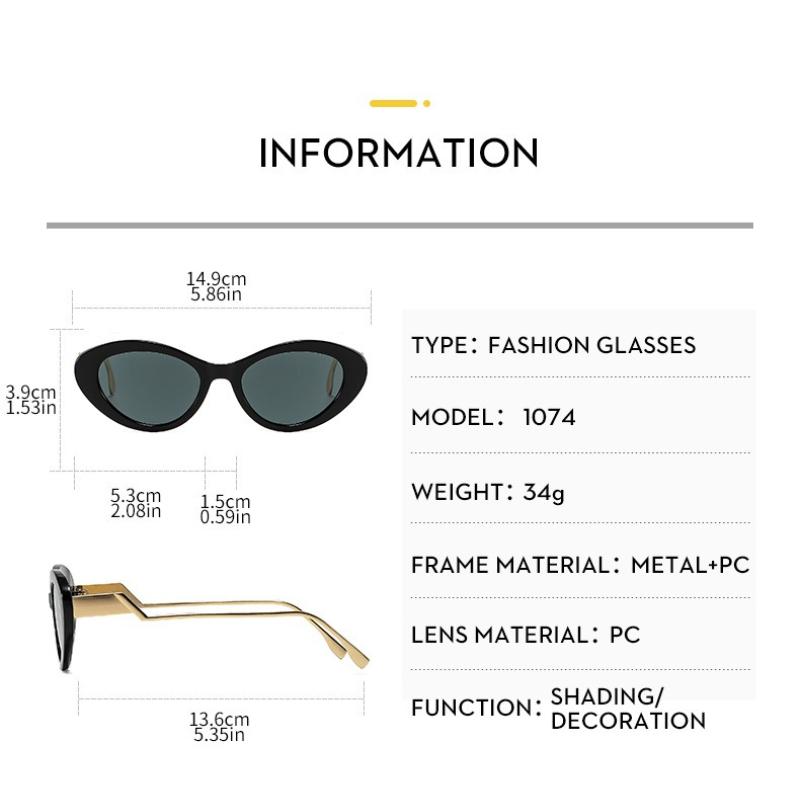 Women's Sunglasses - Unisex Retro Oval Cat-eye Sunglasses