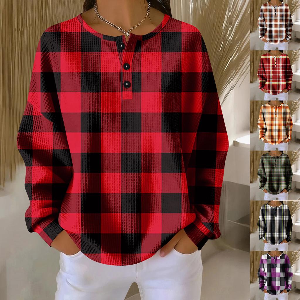 Women's Casual Shirts Long Sleeve Tops Button Up V Neck Loose Knit Fall Favorites For Women