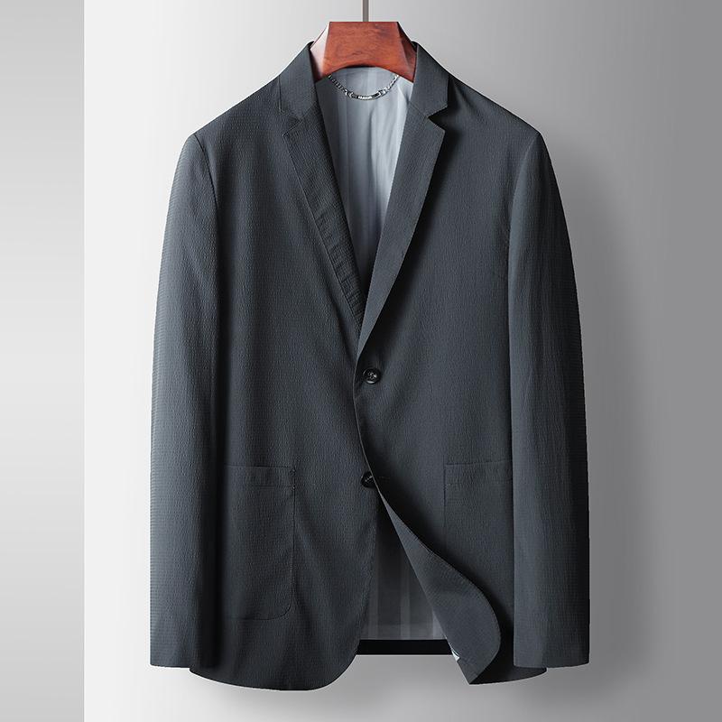 

Весна и осень Тонкий качественный однотонный West для среднего возраста и молодежи Легкий роскошный деловой удобный ветрозащитный пиджак 170 серый