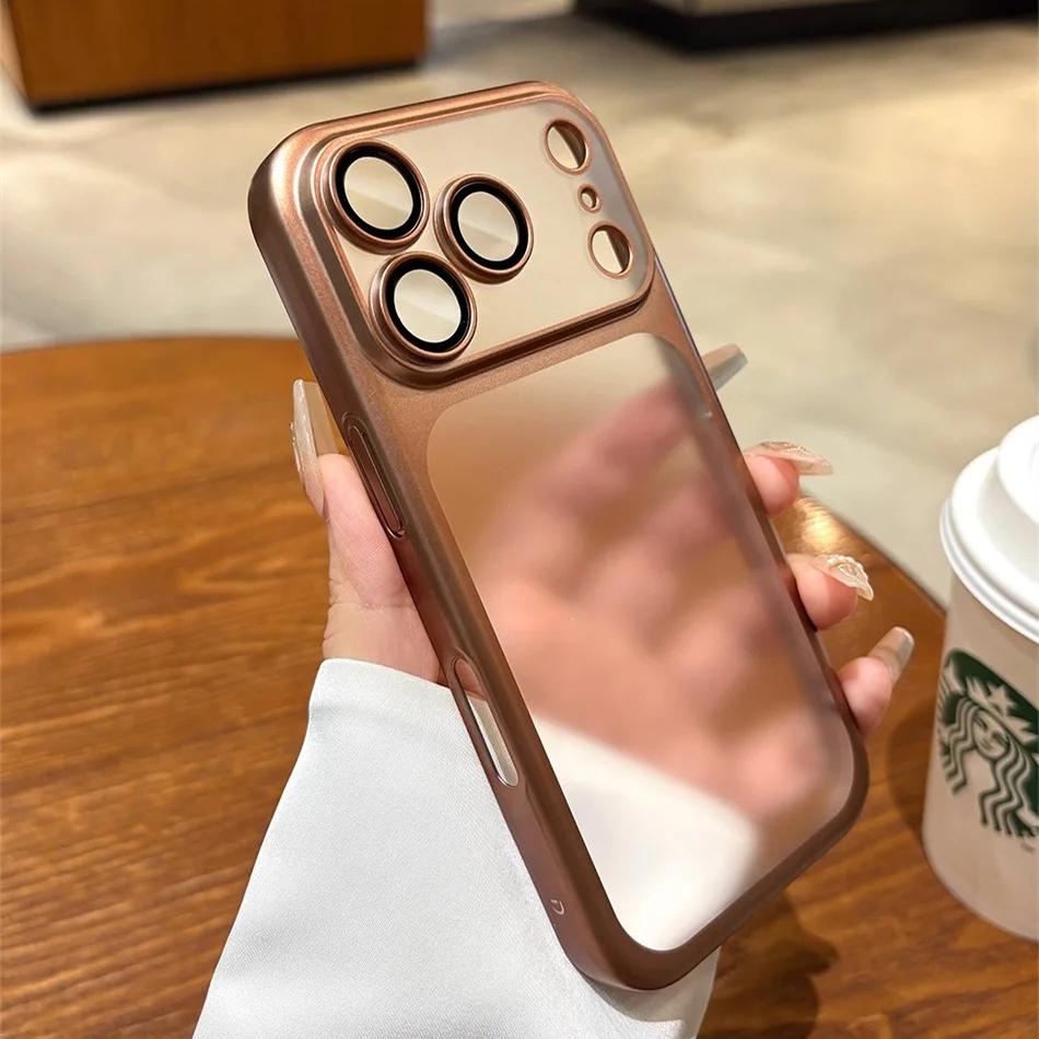 Luksusowe Pokrowiec Ultra Cienki z Matowego Twardego PC z Powłoką Galwaniczną dla iPhone 17 Air 16 15 14 13 12 Pro Max Ochrona Aparatu Matowe Odporne na Wstrząsy Pokrowiec