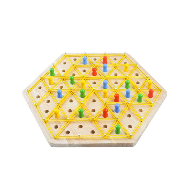 Wooden Triangle Chess Board Game - Parent-Child Interactive Educational Toy