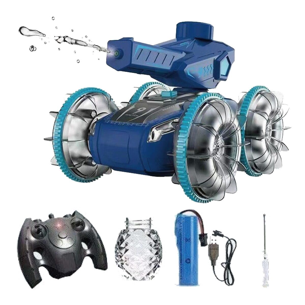 Бегай, крутись, стреляй Этим летом радиоуправляемая машина обладает всем [Водяной пистолет в комплекте] Амфибия, радиоуправляемая машина с подсвечивающимся водяным пистолетом, автоматическая