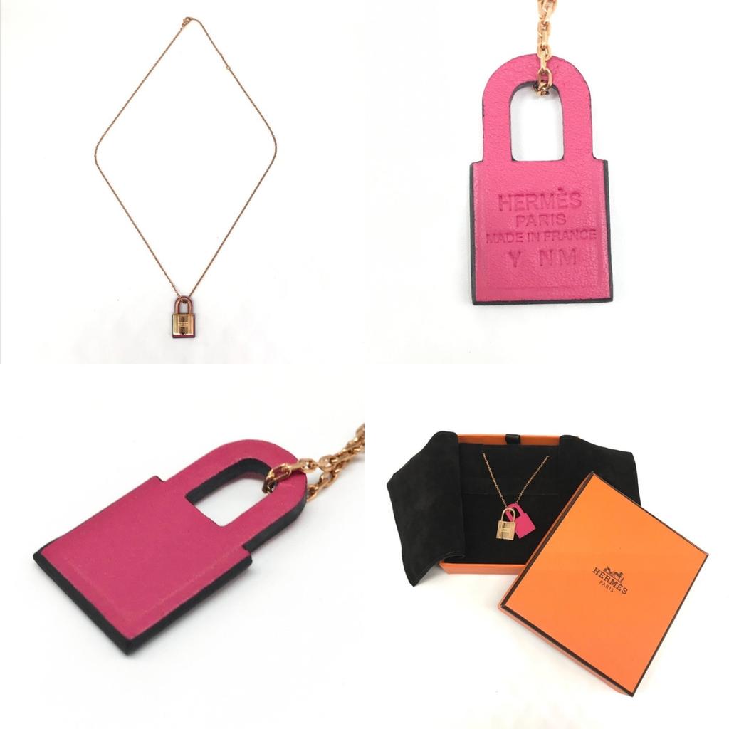 Used HERMES OkeleyNecklace leather Women