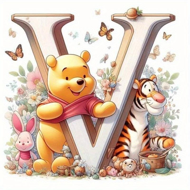 Full Drill Diamond Mosaic Winnie Pooh DIY Cartoon Painting Piglet Cross Stitch Tigger 26 Letters Embroidery Home Decor