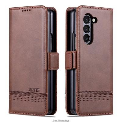 Deluxe-Hülle mit magnetischer Adsorption aus Leder für Samsung Galaxy Z Fold5 / Z Fold 5 5G Flip Cover Schutzhülle Fundas Coque