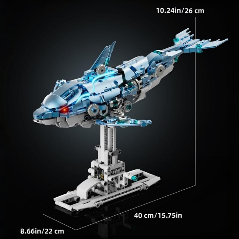 Motorized Dolphin Building Kit 888Pcs Light Up Ocean Creature Series Linkage Creative MOC Desk Decor Gift For Adults Kids