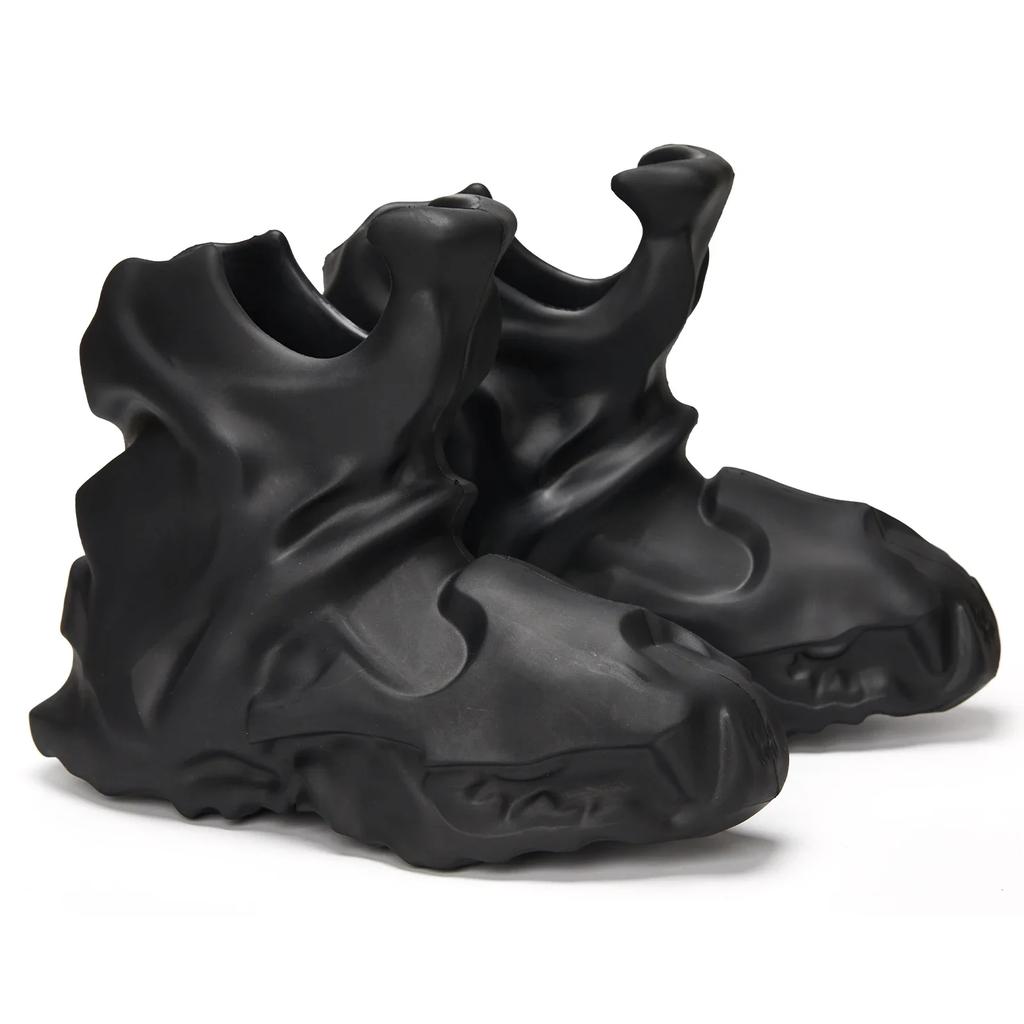 New Round Toe High Top Large Waterproof Platform Thick Sole Men Boots Gothic Platform Mid Calf Sneakers Man Moto Biker