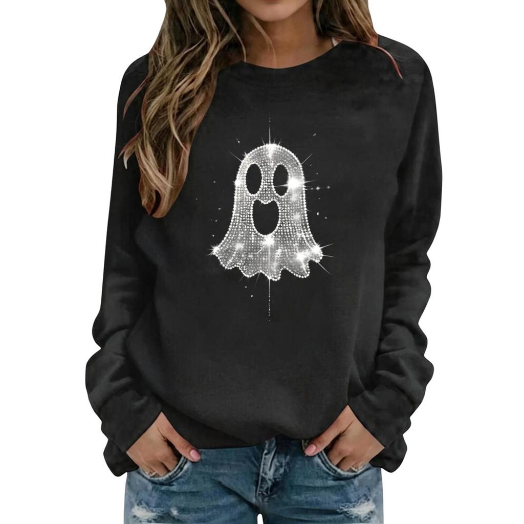 Women's Fashionable and Casual Halloween Print Pullover Hoodie
