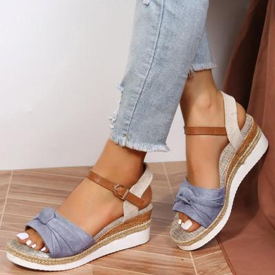 Women Fashion Platform Sandals Summer Peep Toe Wedges Gladiator Sandals Woman Non Slip Thick Soled Beach Shoes Plus Size