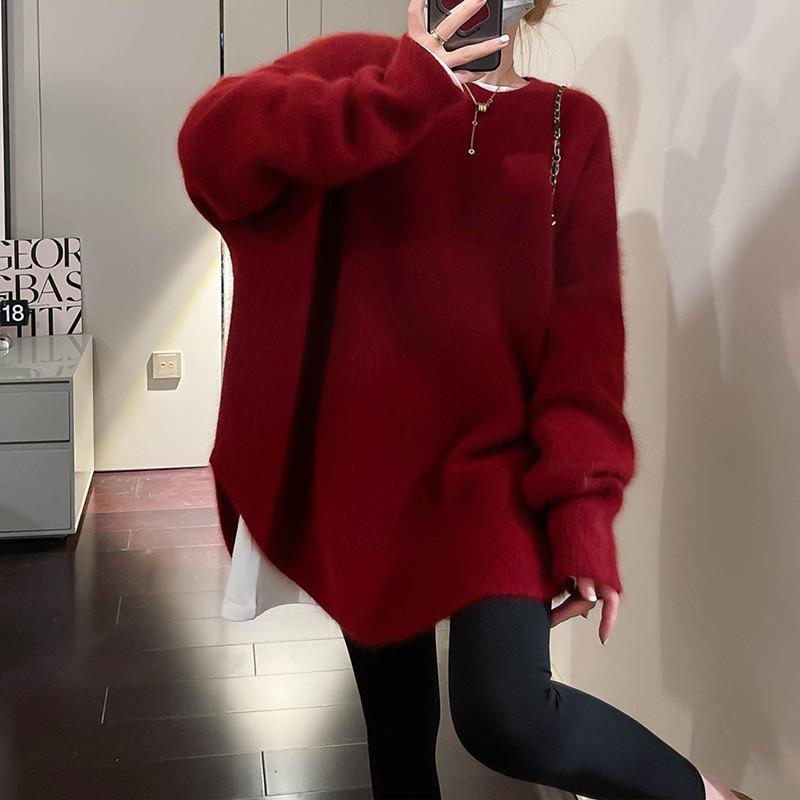 Spring and autumn women Sweater Streetwear Loose Tops Women Pullover Female Jumper Long Sleeve O Neck Knitted Ribbed Sweaters