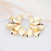 Irregular Flower Petal Smooth Metal Exaggerated Golden Big Drop Earrings for Women Geometry Punk Ear Party Jewelry
