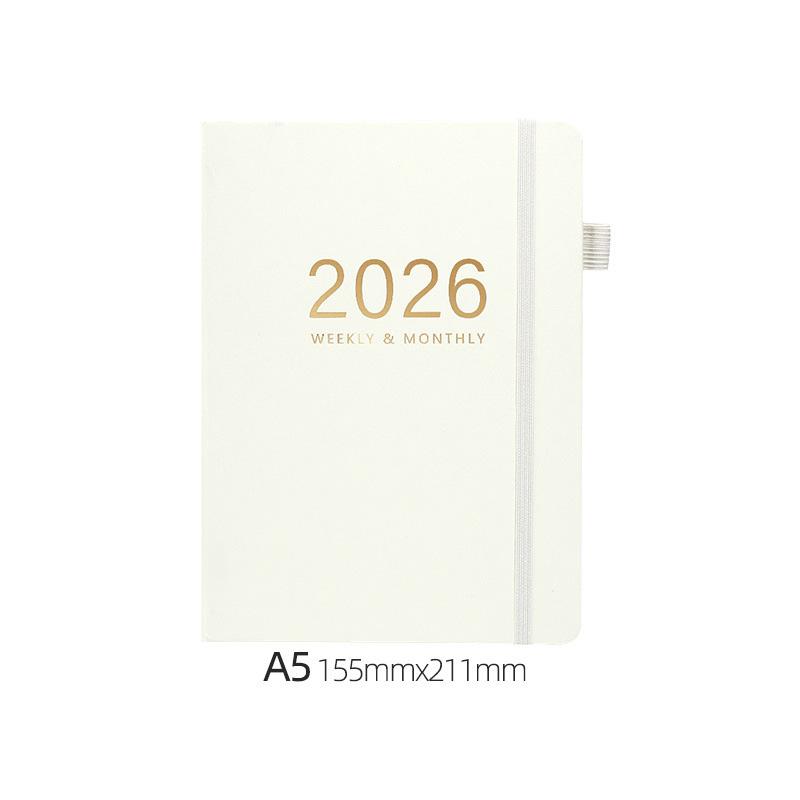 Custom Logo Printed A5 Hardcover Organizer/Planner Journal Notebooks Thread Sewing Binding Leather Cover for Gifts Stationery (Beige,160 Pages&A5)