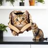 Peek a Boo Reading Cat Wall Sticker Removable Cartoon Decal for Kids Room Nursery Living Room Home Wall Decor