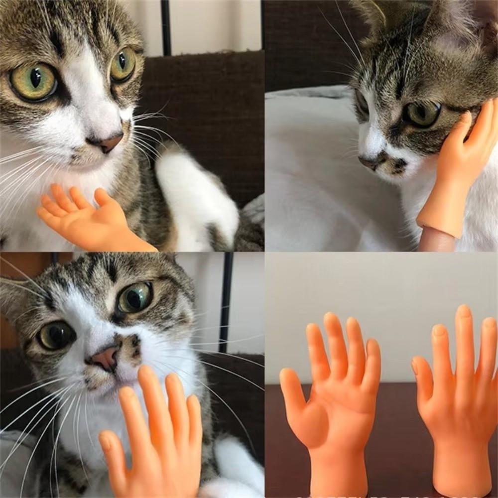 3pcs/set Bite Resistant Pet Finger Puppet Soft Cat Finger Fidget Creative Cat Teasing Toy Cat Props