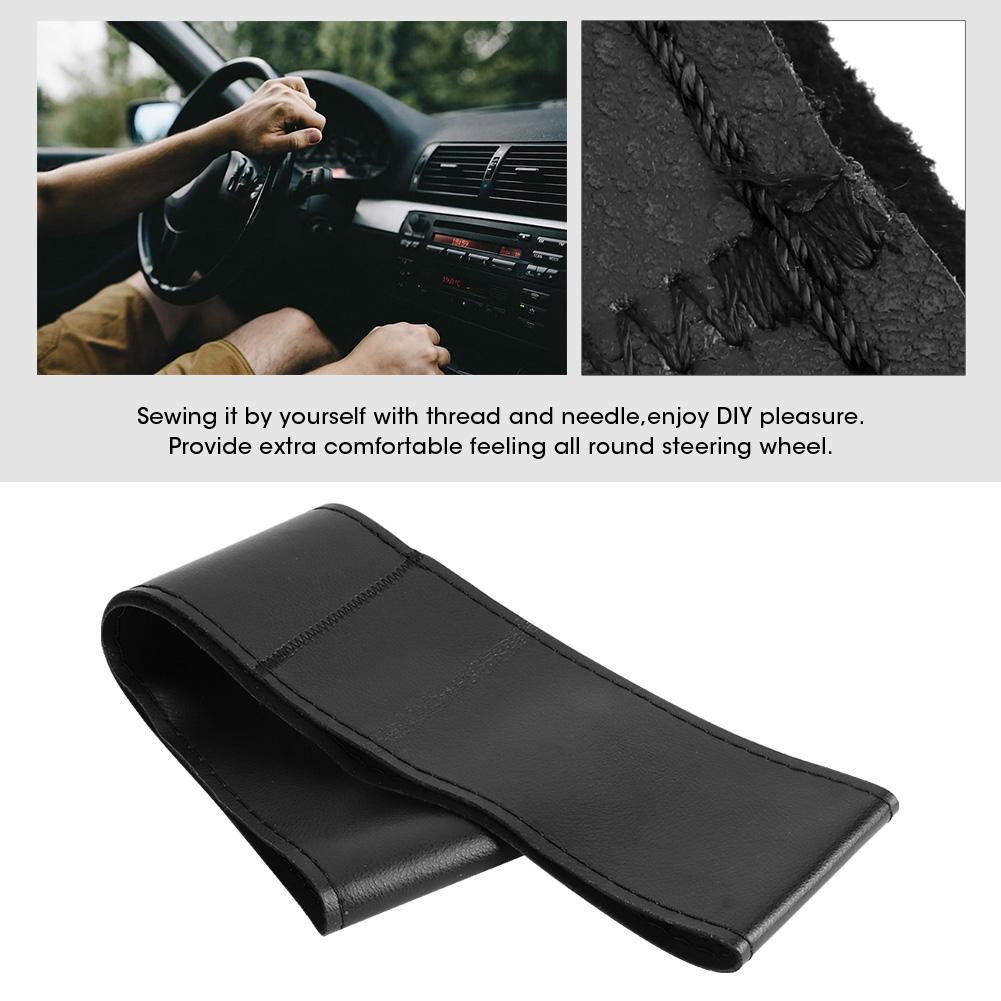 Leather Steering Wheel Cover Needles Thread Kit DIY Sideline Hand Sewing Car Interior