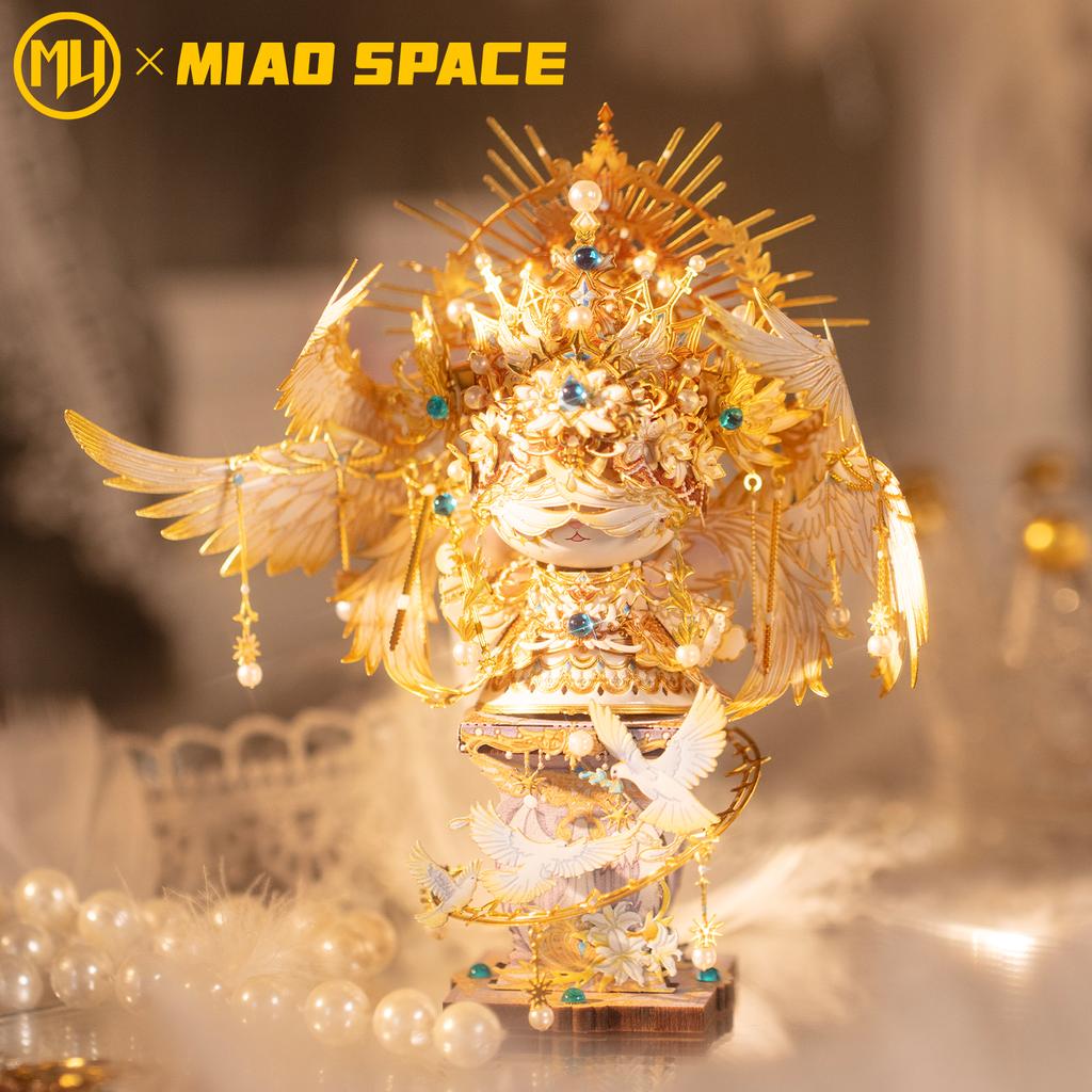 MU X MIAO SPACE Ангельский Кот 3D Металлический Пазл DIY Ручная Работа Образовательная Пазл-Игрушка Настольное Офисное Украшение Подарок для Снятия Стресса