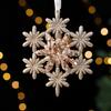 Glitter Sequins Christmas Ornament Champagne Ballerina Dancer/Snowflake/Butterfly Hanging Decoration for Xmas