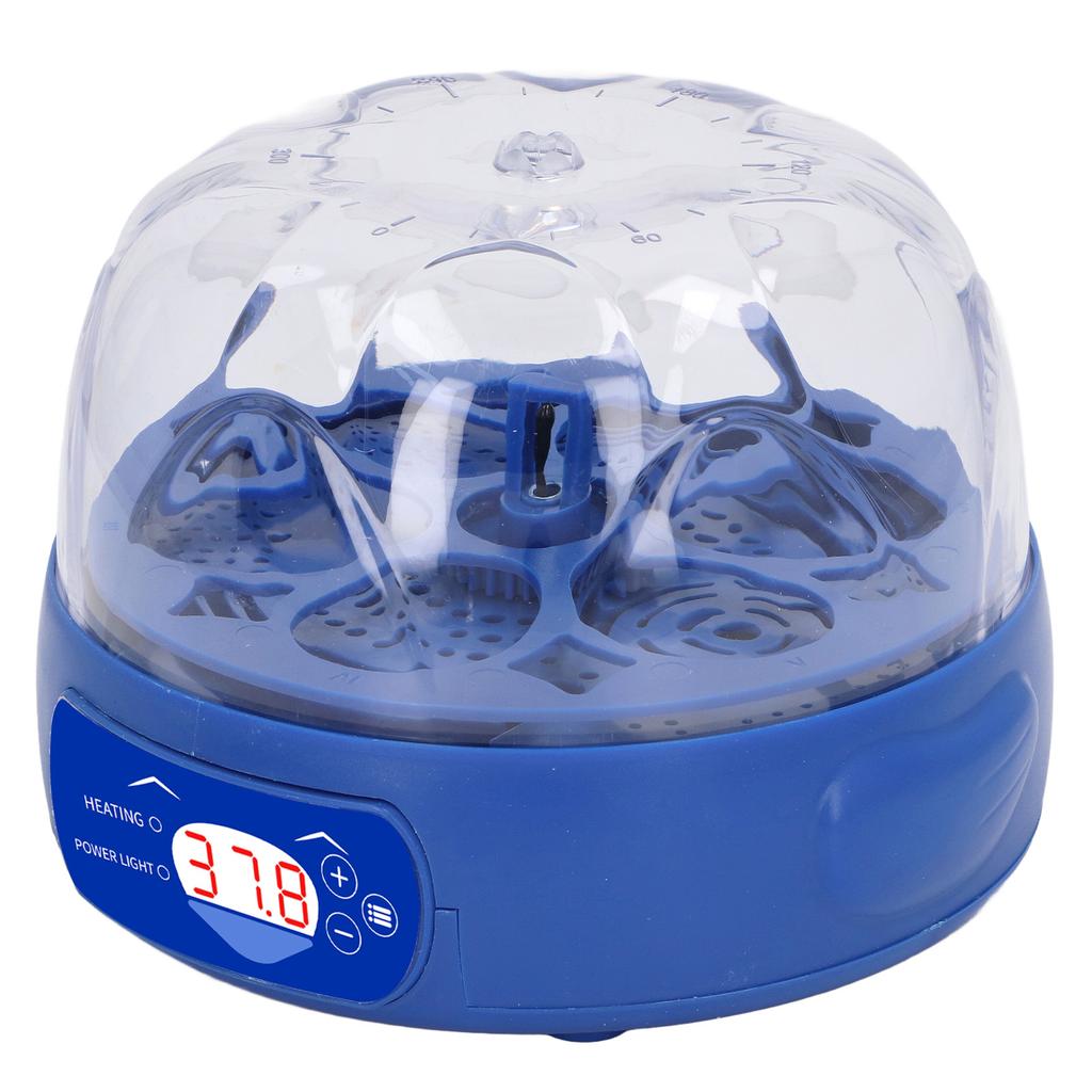 Eierinkubator 6 Eier 15W Blau mit automatischem Wender Eierkerze Display Temperaturregelung Geflügelbrutmaschine