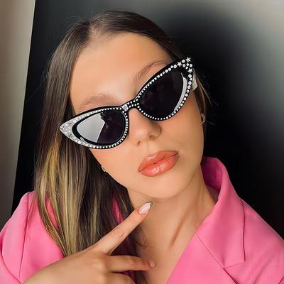 Novos Óculos de Sol Diamante Cat Eye Pentagrama Óculos de Sol de Moda de Alta Qualidade Óculos Tendência Femininos