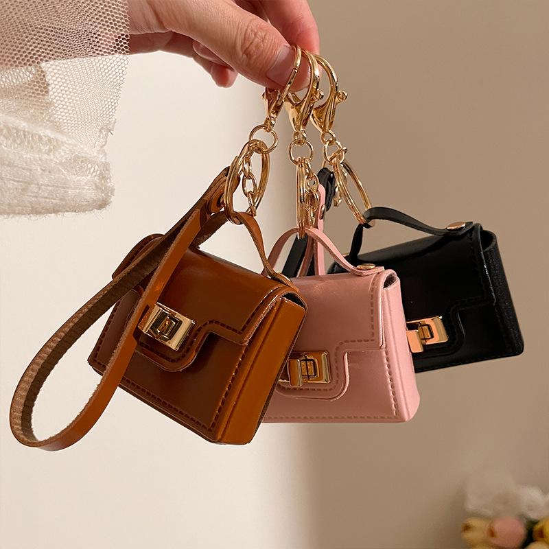 Creative Mini Coin Bag Keychain Money Change Purse  Versatile Pu Leather Key Bags Earphone Storage Bag Pendant