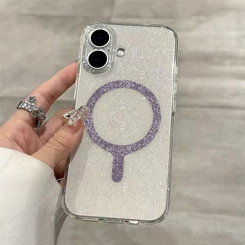 

Прозрачный Магнитный Чехол-Блестка Для iPhone 17 16 Pro Max 15 14 13 12 11 XS XR 7 8 Plus 16e С Рисунком Звездного Неба For iPhone 16 Pro Max