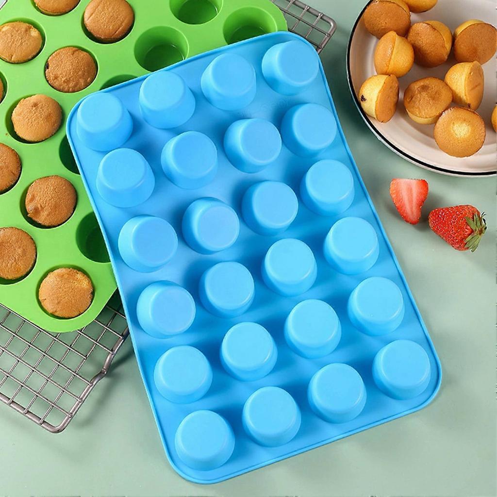 2Pcs Cake Molds Non-stick Silicone Muffin Pan - BPA Free, 24 Cupcake Tray, Safe and Versatile Cake Molds for Easy Release, Dishwasher Safe