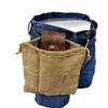 Leather and Canvas Bushcraft Bag Collapsible Waxed Canvas Foraging Pouch for Hiking
