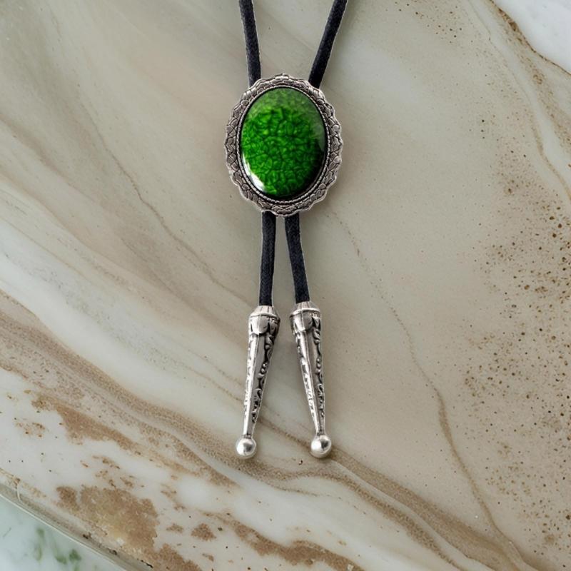 Vintage Gemstones Bolo Tie for Adult Unisex Cowboy Necktie Costume Accessories Shirt Bolo Tie for Men PU Rope Necktie
