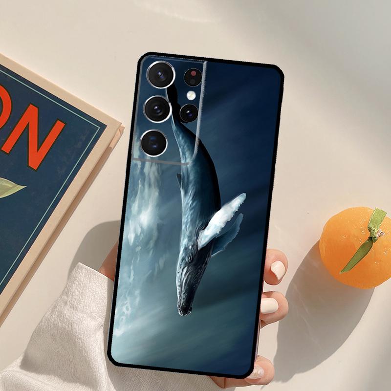 Beautiful Blue Whale Painting Phone Case For Samsung Galaxy S23 S26 Ultra S20 S21 S22 S24 S25 S10 Plus S25 FE Back Cover
