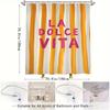 La Dolce Vita Striped Shower Curtain Machine Washable All Season Waterproof Privacy Protection Modern Design Fun Hooks Included