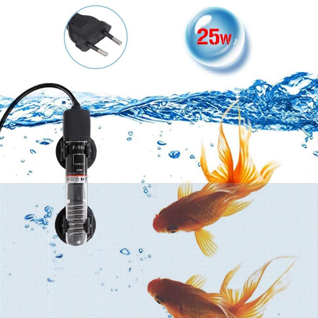 Mini Aquarium Heizer Tauchbecken Wassertemperatur Automatisch 26 Grad Thermostat Heizstab mit Saugknöpfen